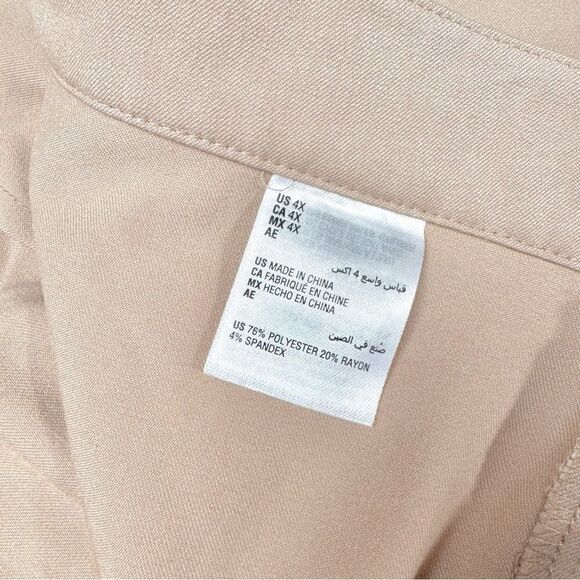 Wide Leg Tan Pants 4X - Picture 5 of 7
